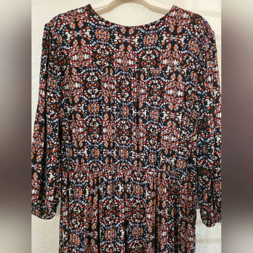 Knox Rose Black and Brown Maxi Wrap Boho Dress - Picture 8 of 9